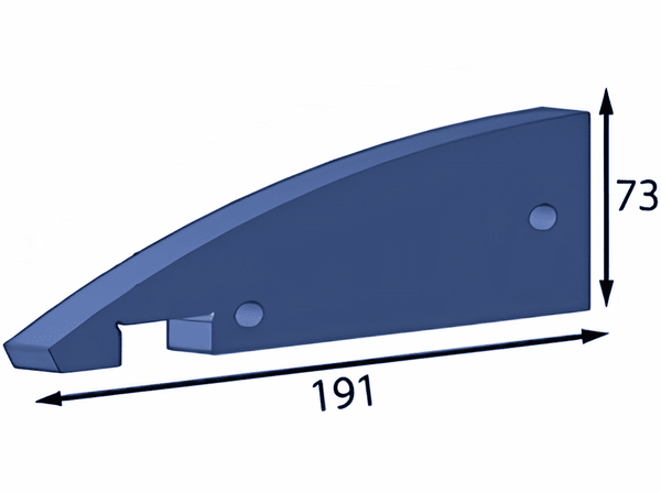 191x73x15 mm Bočná doska krytu rotora pre Eschlböck ®