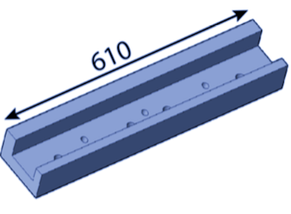 610 mm Základná doska pre spodný protinôž pre Kesla ®